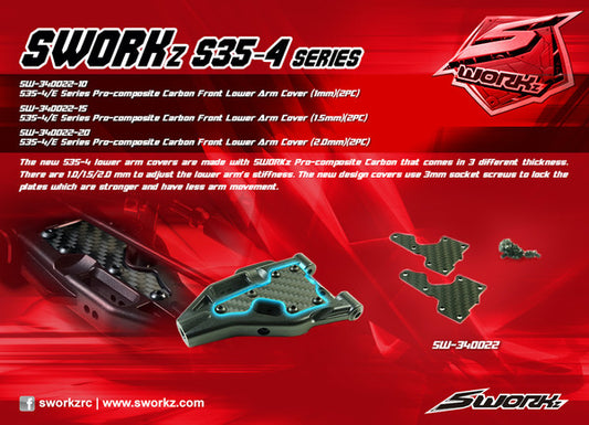 SWORKz Pro Composite Carbon Front Lower Arm Cover 1mm (2) 