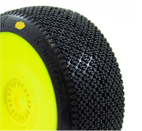ProCircuit Kamikaze V2 Buggy Tires Pre-Mounted (Yellow) (2)