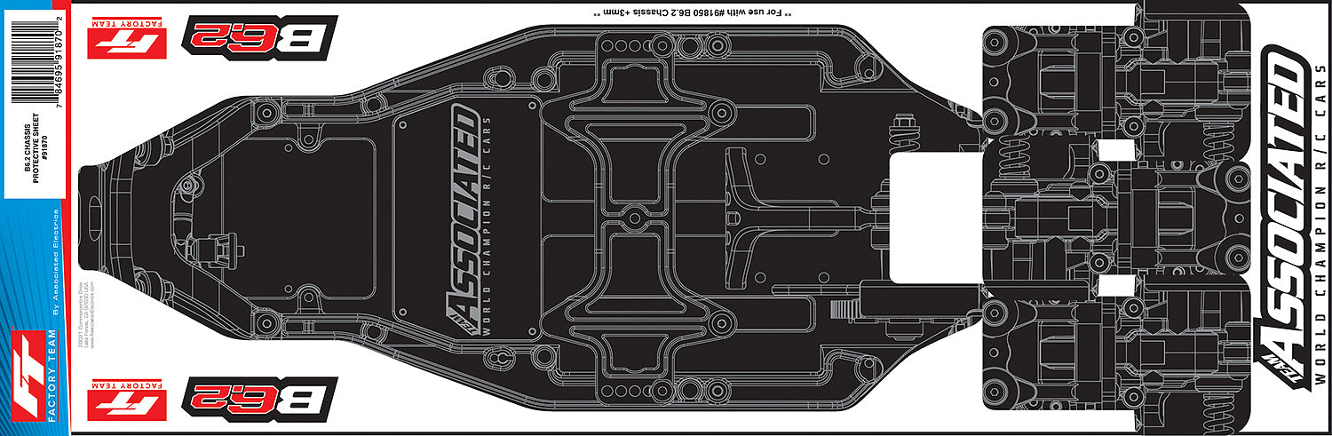 RC10B6.2 FT Chassis Protective Sheet, Printed