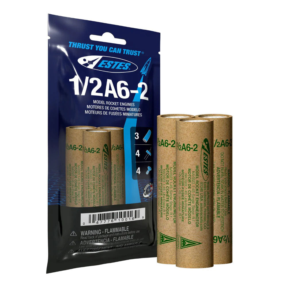 1/2A6-2 Model Rocket Engines, (3pk)