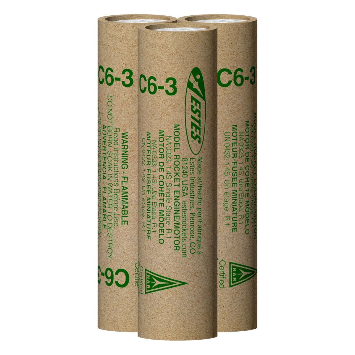 C6-3 Model Rocket Engines (3pk)