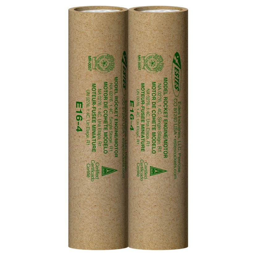 E16-4 29mm Model Rocket Engines (2pk)