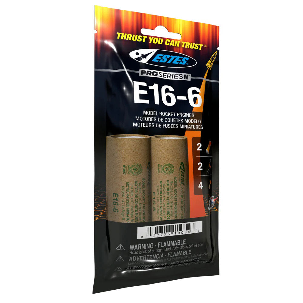 E16-6 29mm Model Rocket Engine (2pk)