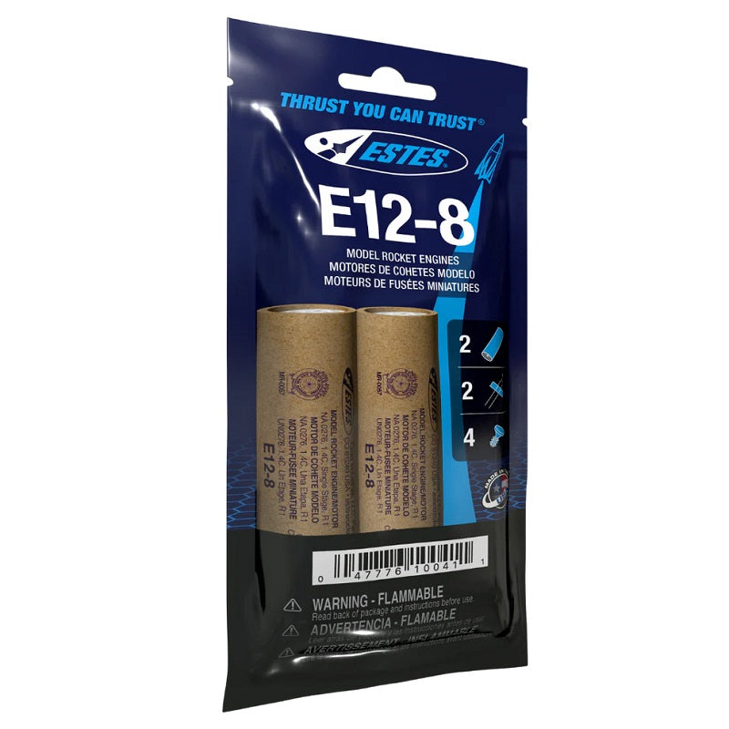 E12-8 Model Rocket Engines, (2pk)