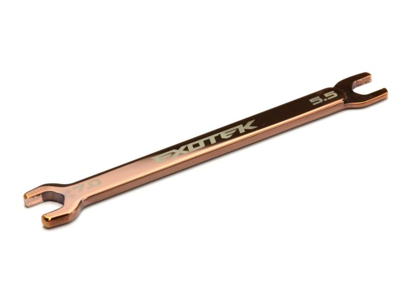5.5 / 7.0mm Nut Wrench, Polished Steel