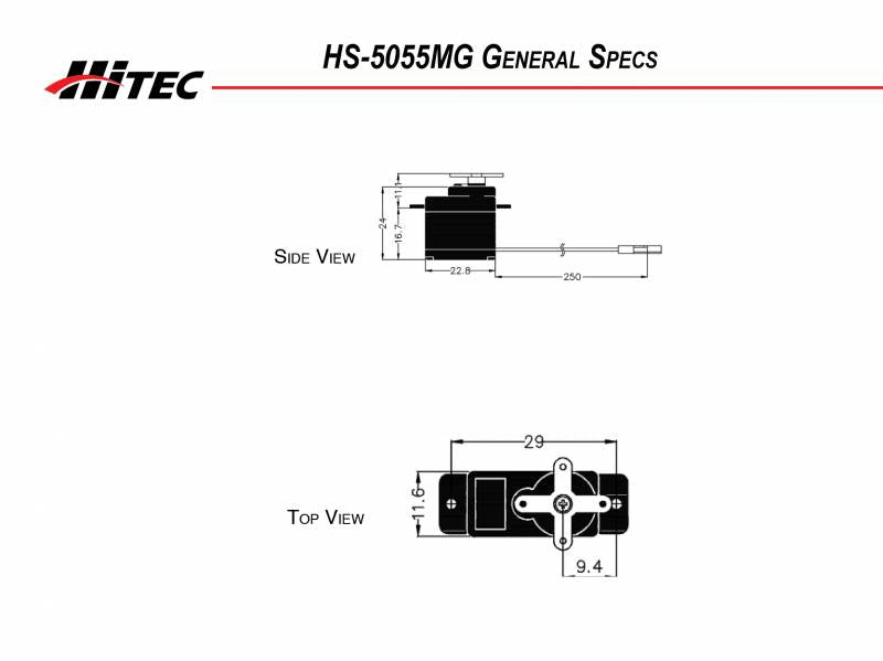 HS-5055MG Digital Metal Gear Sub Micro Servo, .17sec/22oz