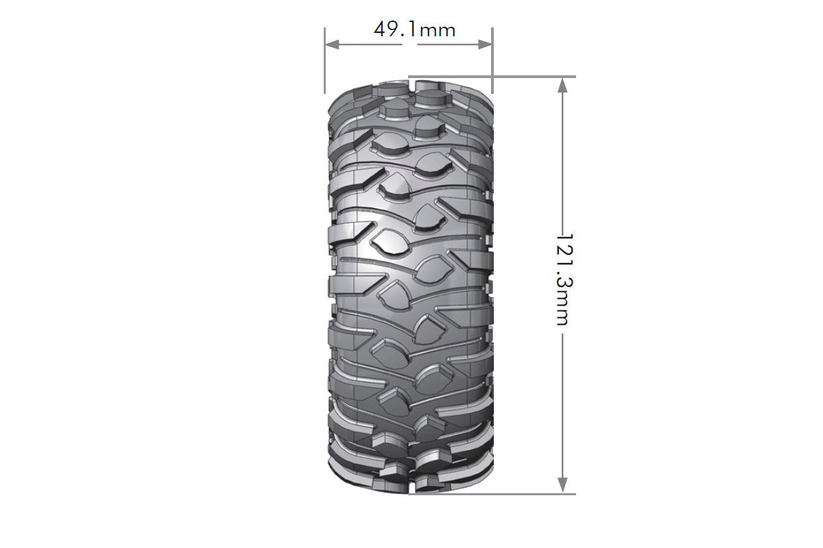 CR-Rowdy 1/10 1.9" Crawler Tires, 12mm Hex, Super Soft,