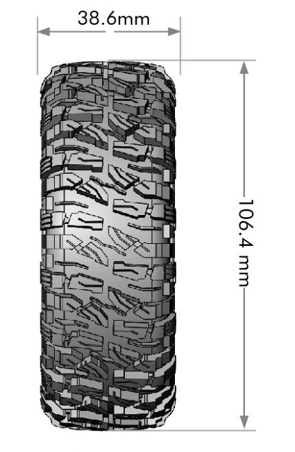 CR-Mallet 1/10 1.9" Crawler Class 1 Tires, 7mm Hex, Super