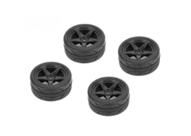1/10 Tires 5 Spoke Wheel Black (26mm), Fits LDX Drift, LRX