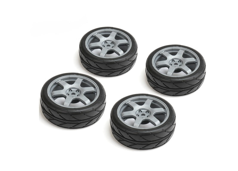 1/10 Road Tires 6 Spoke Wheel, Gray / ET-0mm (4pcs)