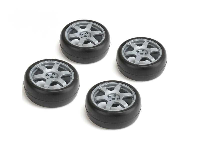1/10 Slick Tires 6 Spoke Wheel Gray / ET-0mm (4pcs)