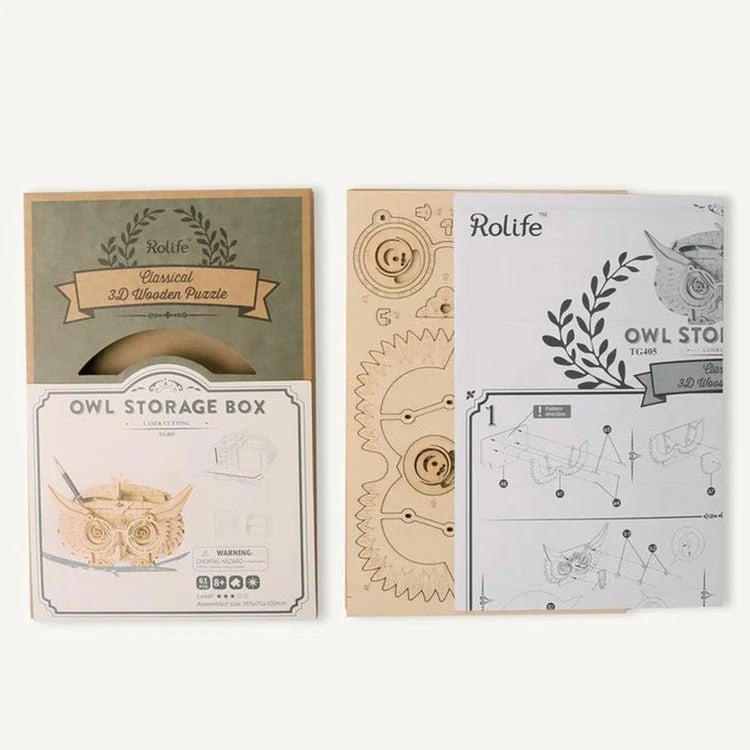 Classic 3D Wood Puzzles; Owl Storage Box