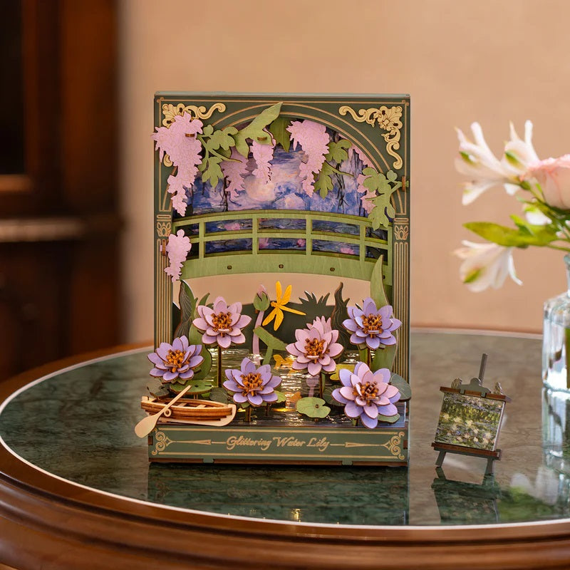 Glittering Water Lily Wall Art 3D Wooden Puzzle