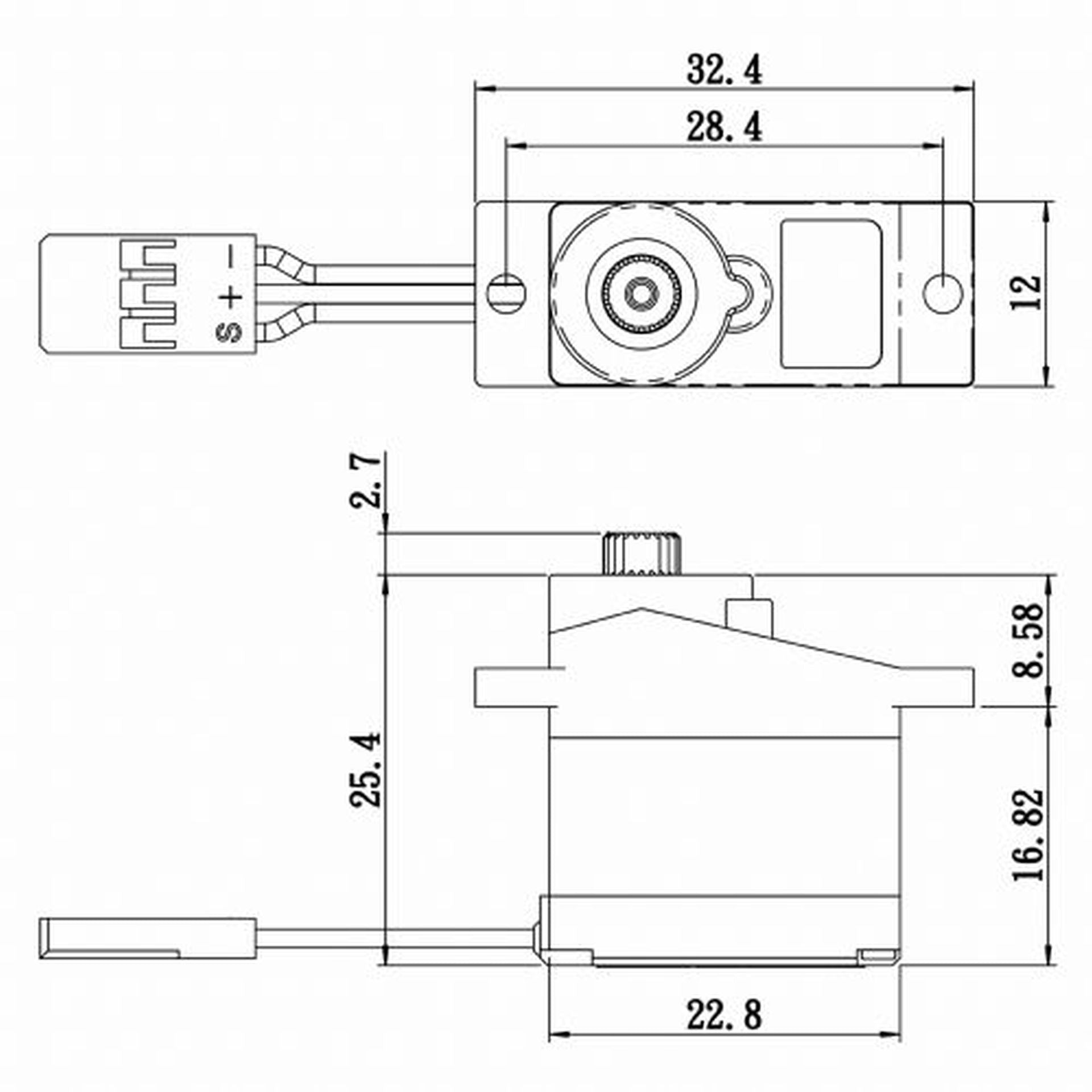 Micro Digital Servo with Soft Start, 0.09sec / 30oz @ 6V