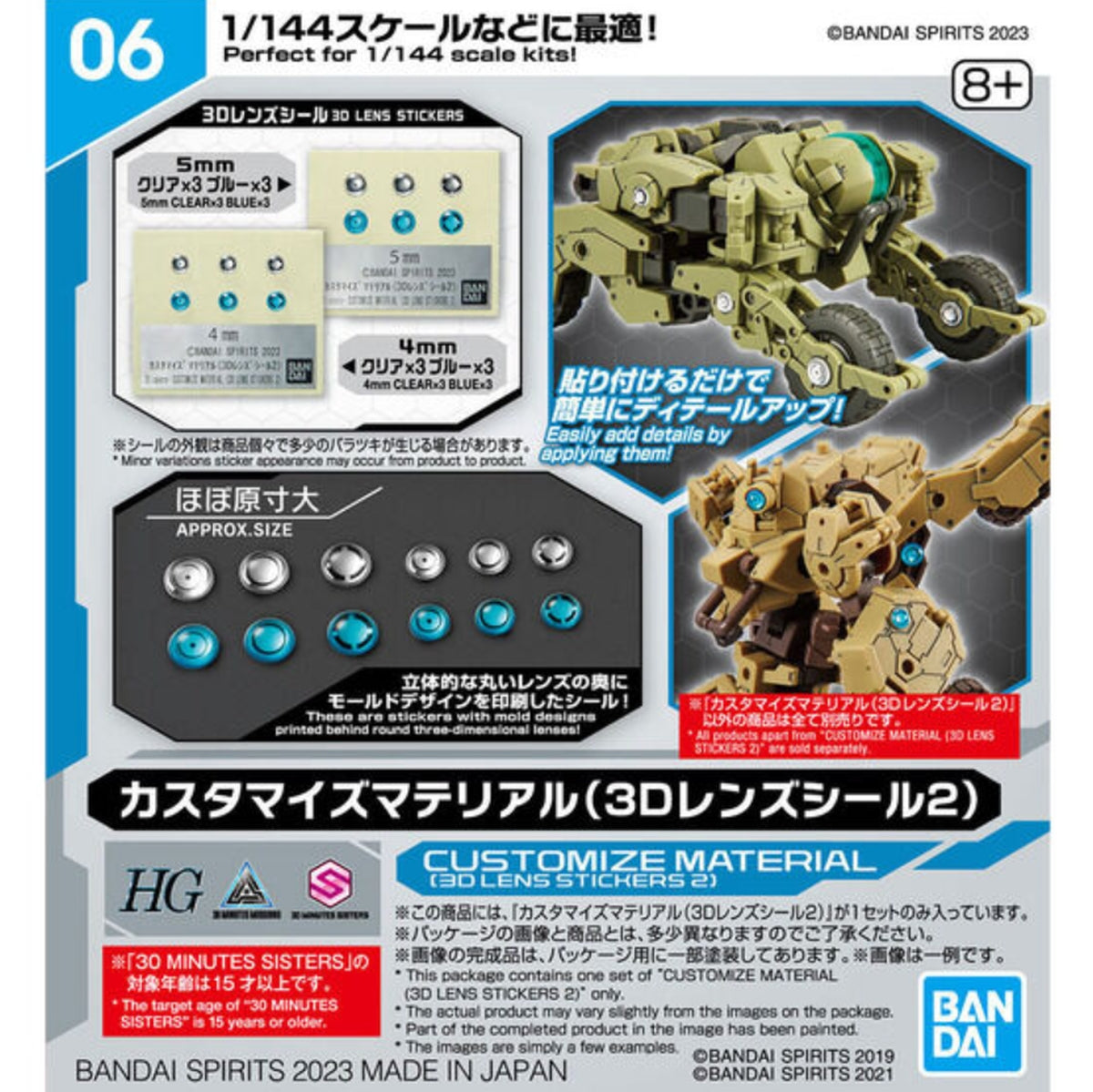 30MM Customize Material 3D Lens Stickers 2,Bandai Spirits