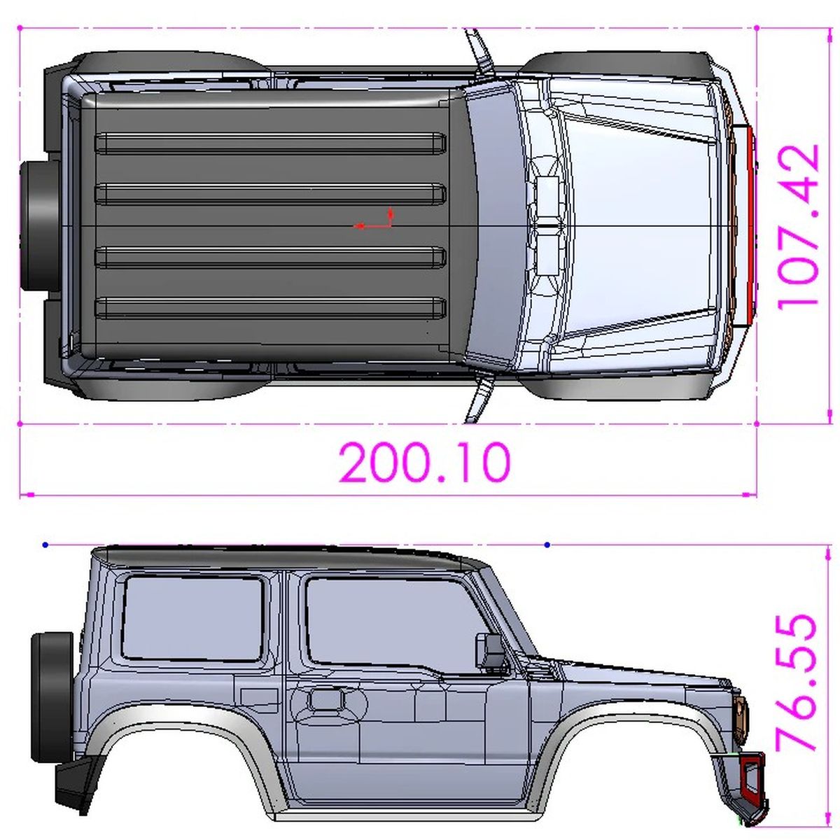 MSA-1E Jimny JB74 Painted Body Set, Blue