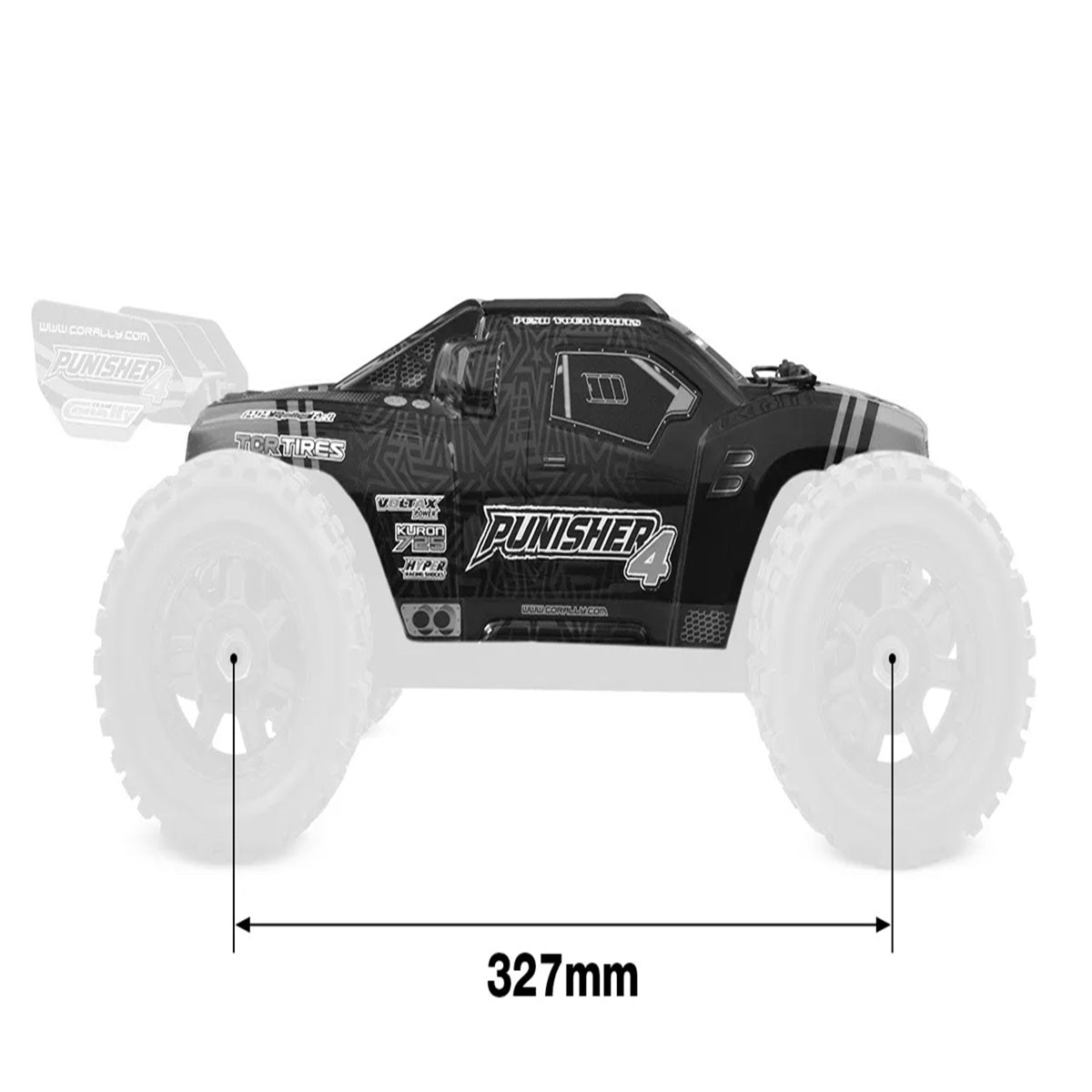 Corally Polycarbonate Body - Punisher 4 - Clear - Cut - 1 P