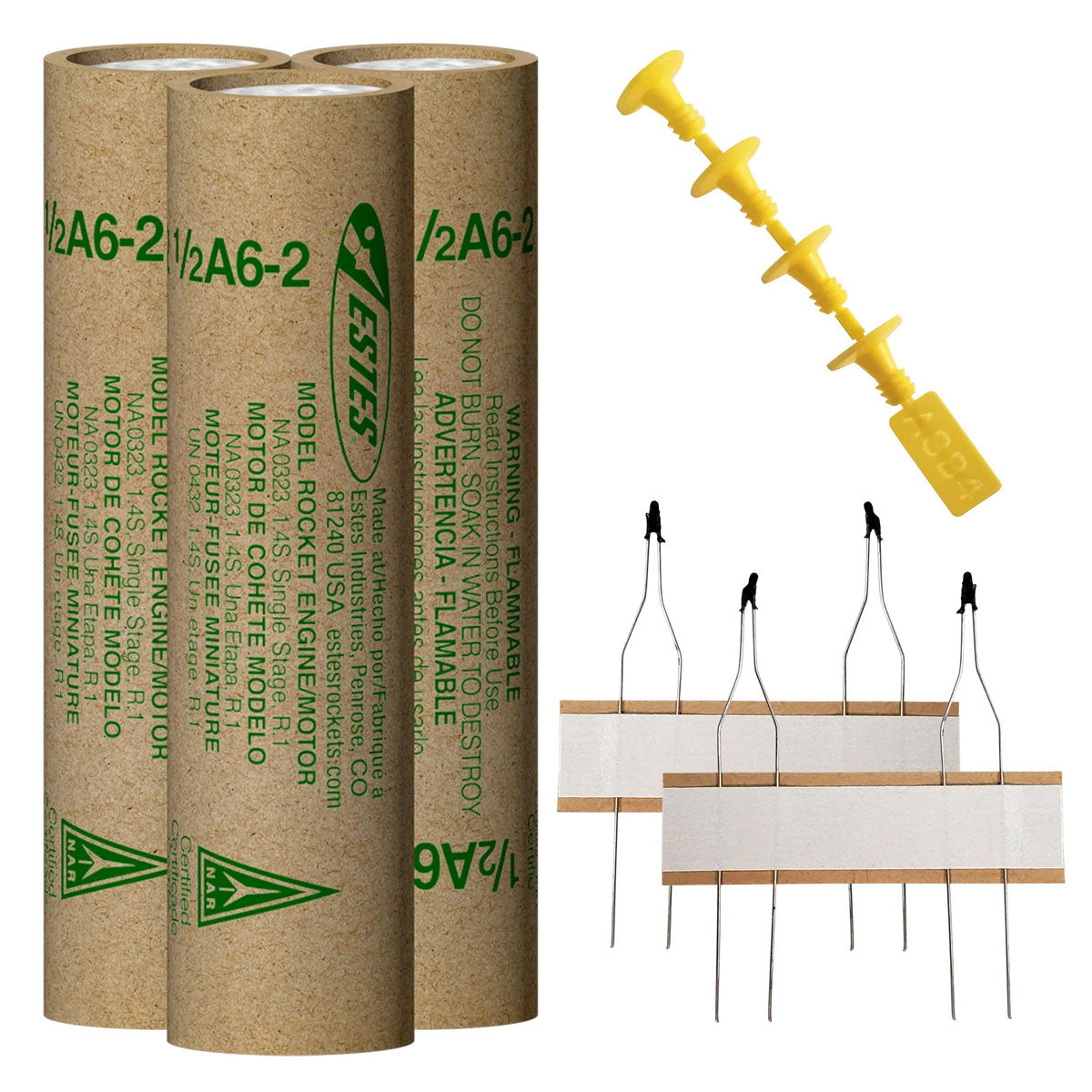 1/2A6-2 Model Rocket Engines, (3pk)