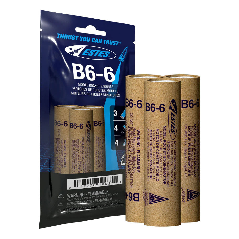 B6-6 Model Rocket Engines (3pk)