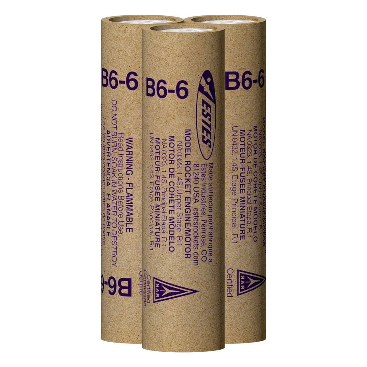 B6-6 Model Rocket Engines (3pk)
