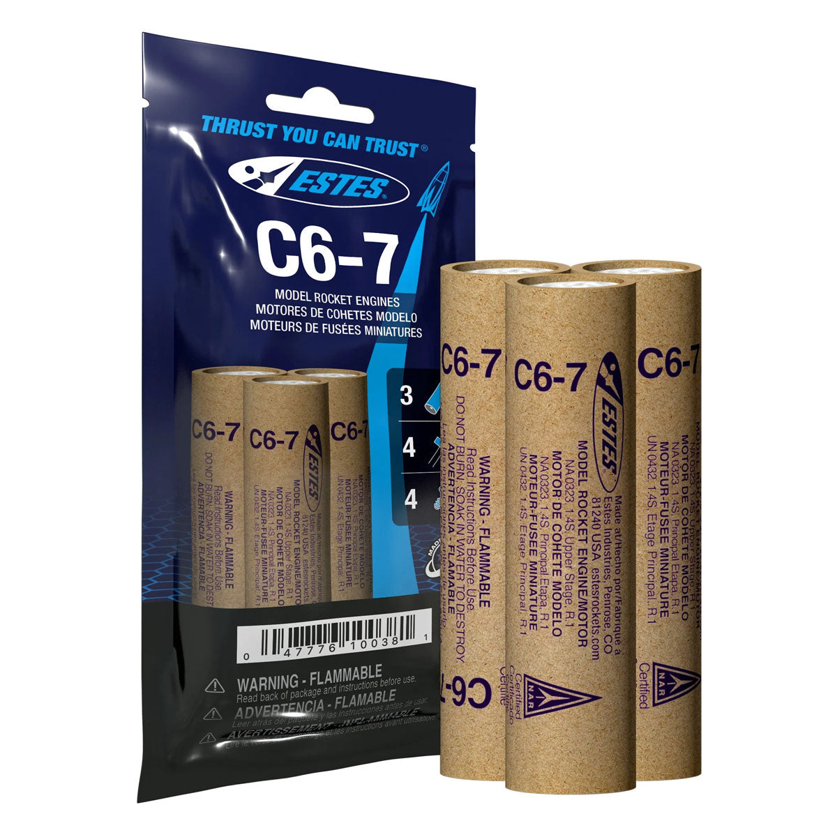 C6-7 Model Rocket Engines (3pk)