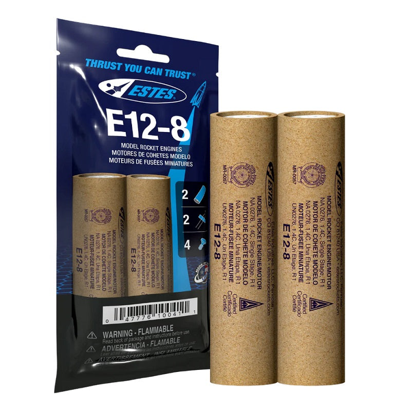 E12-8 Model Rocket Engines, (2pk)