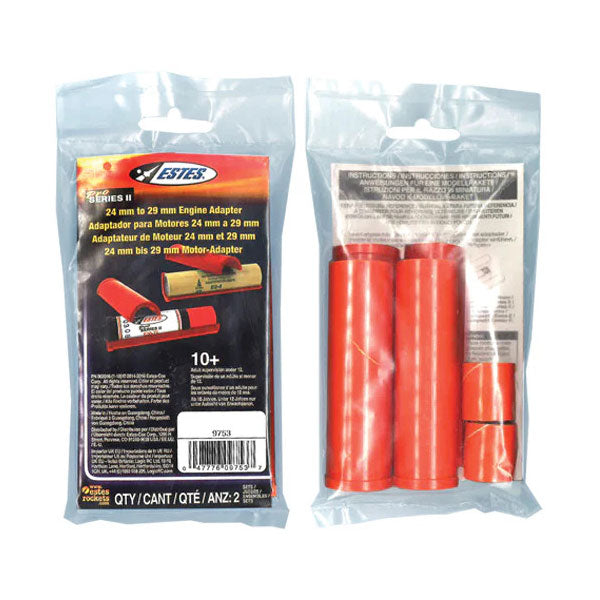 24mm to 29mm Motor Adapter, for Model Rockets, (2 sets)