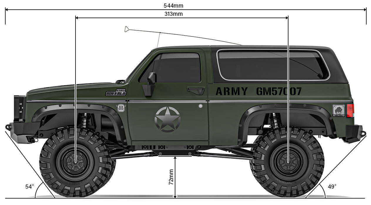 Gmade 1/10 GS02F MILITARY BUFFALO TS KIT
