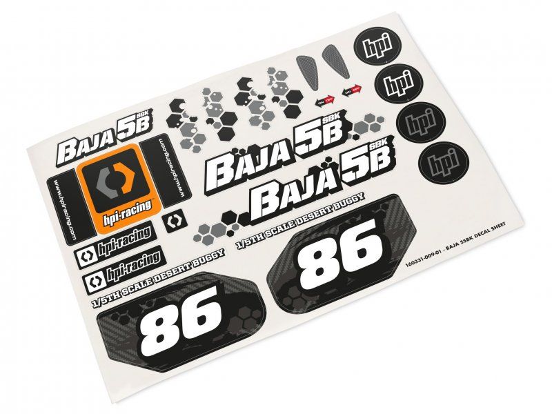 Baja 5B-1F Buggy Clear Body, with 2022 Decals