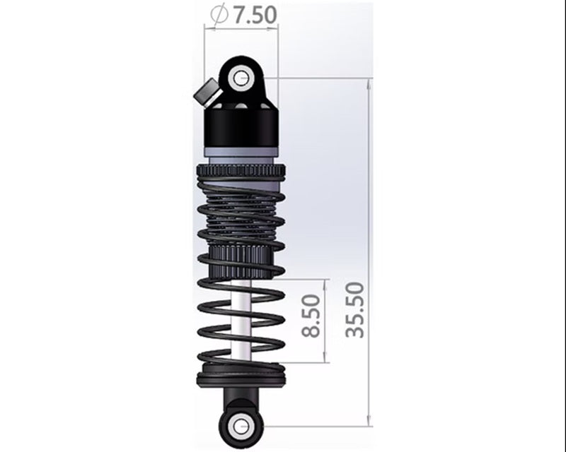 6061 Damper Shock 35.5mm (2), for Losi Micro-B