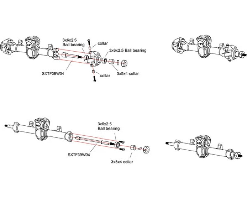 Replacement Front Axles, for SXTF39W04