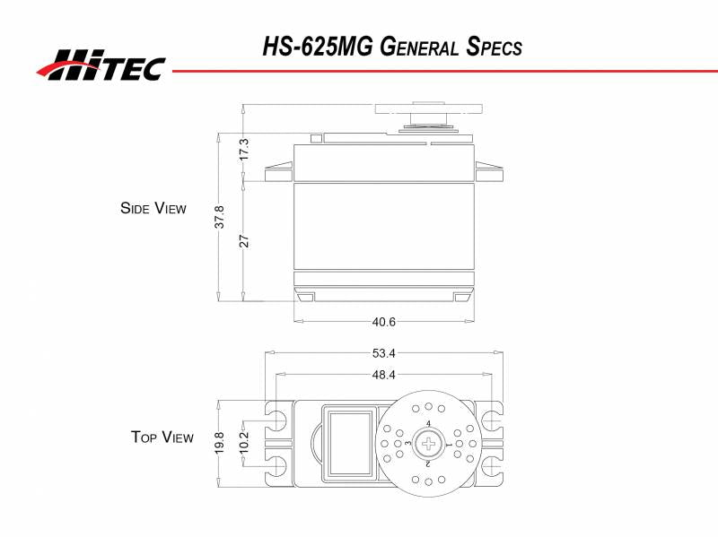 HS-625MG High Speed, Metal Gear Premium Sport Servo, .15s