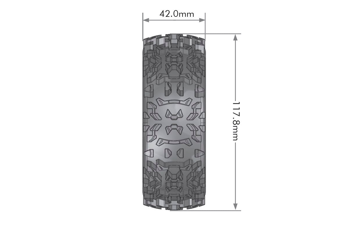 B-Pioneer 1/8 Off-Road Buggy Tires, 17mm Hex, Mounted on