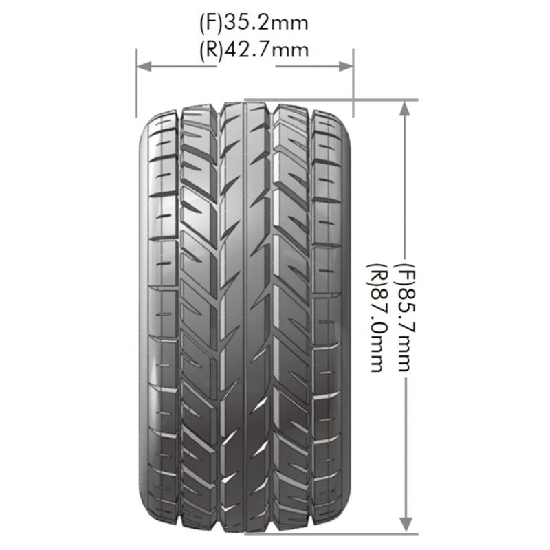 E-Rocket 1/10 4WD Rear Buggy Tire, Soft, Mounted on White