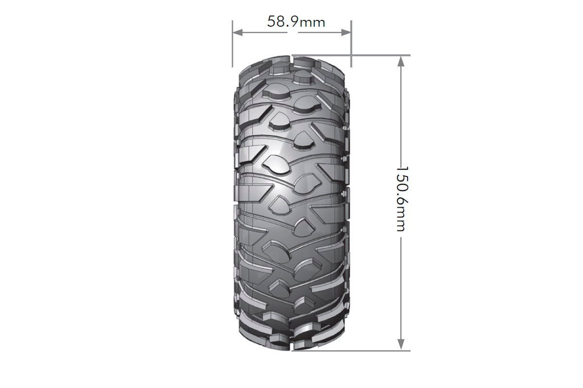 CR-Rowdy 1/10 2.2" Crawler Tires, 12mm Hex, Super Soft,