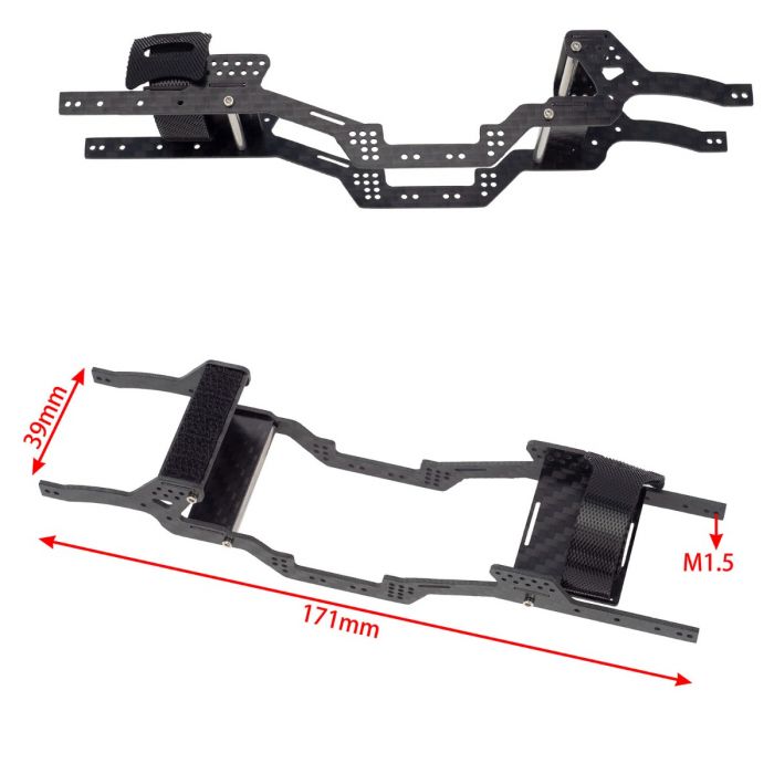 LCG Carbon Fiber Chassis, for Axial SCX24 Jeep / Bronco /
