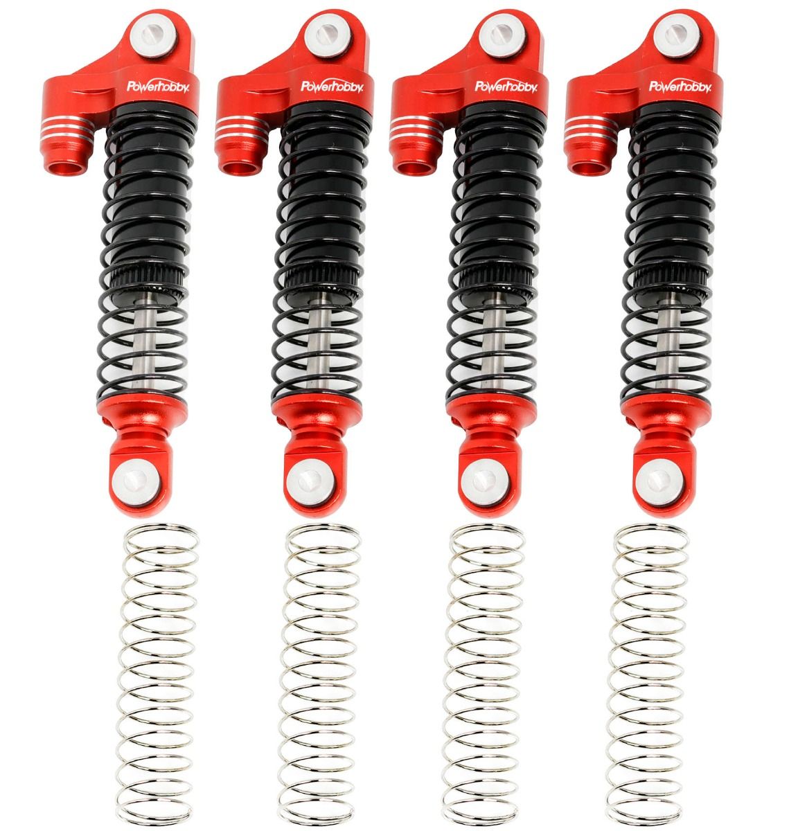 Aluminum 51mm Long Travel Shocks, Red, for Traxxas