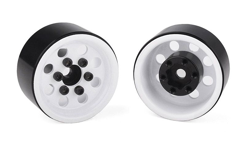 Stamped Steel 1.0" Pro8 Beadlock Wheels, White