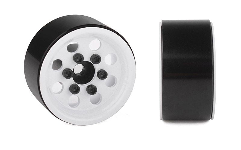 Stamped Steel 1.0" Pro8 Beadlock Wheels, White