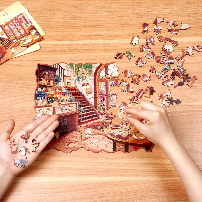Rowood Cozy Winter Cafe 200-Piece Wooden Jigsaw Puzzle