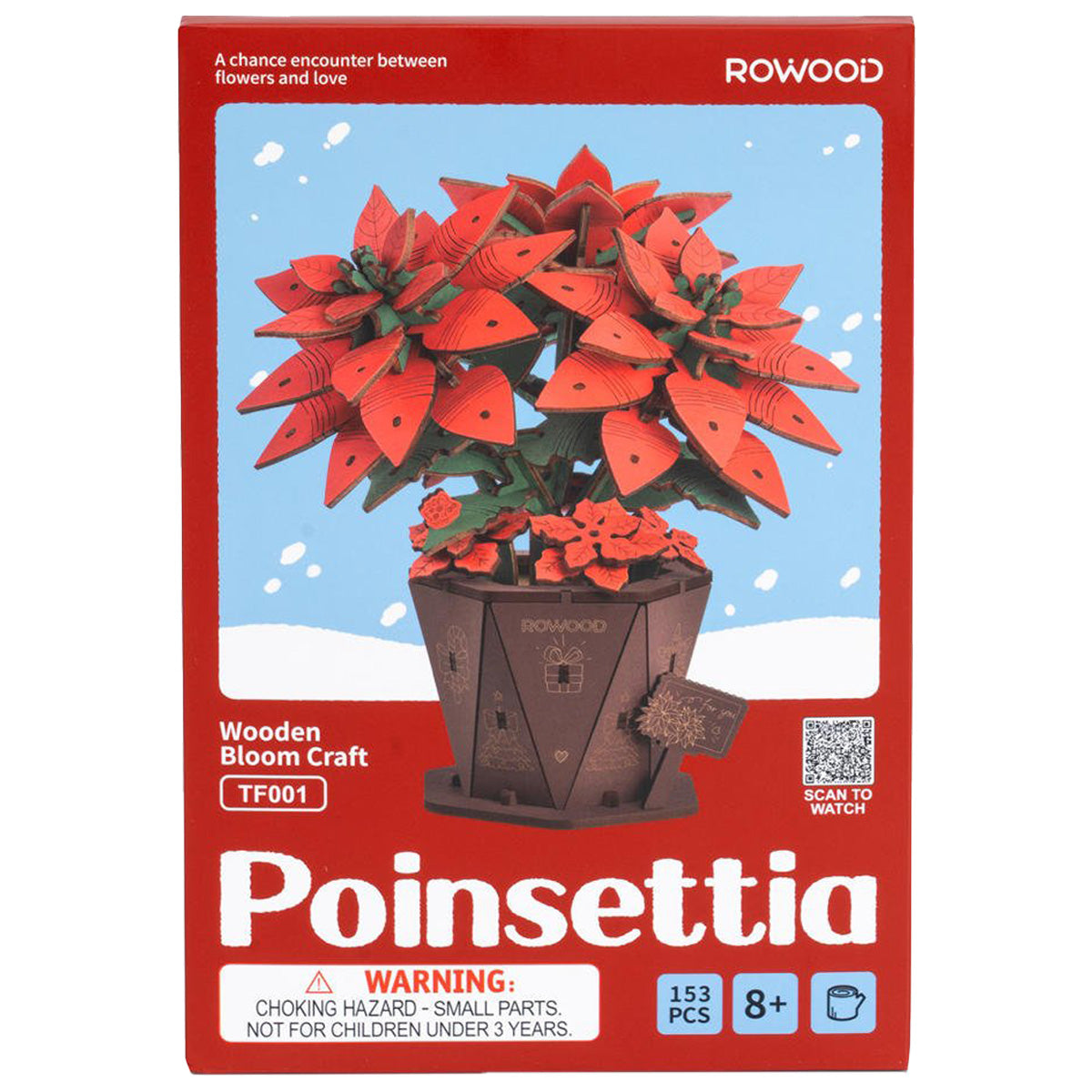 Poinsetta Wood Bloom Craft