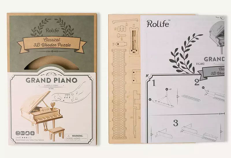 Classic 3D Wood Puzzles; Grand Piano