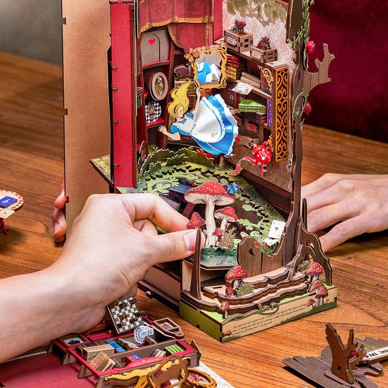 Alice Adventure DIY Book Nook Shelf Insert Kit