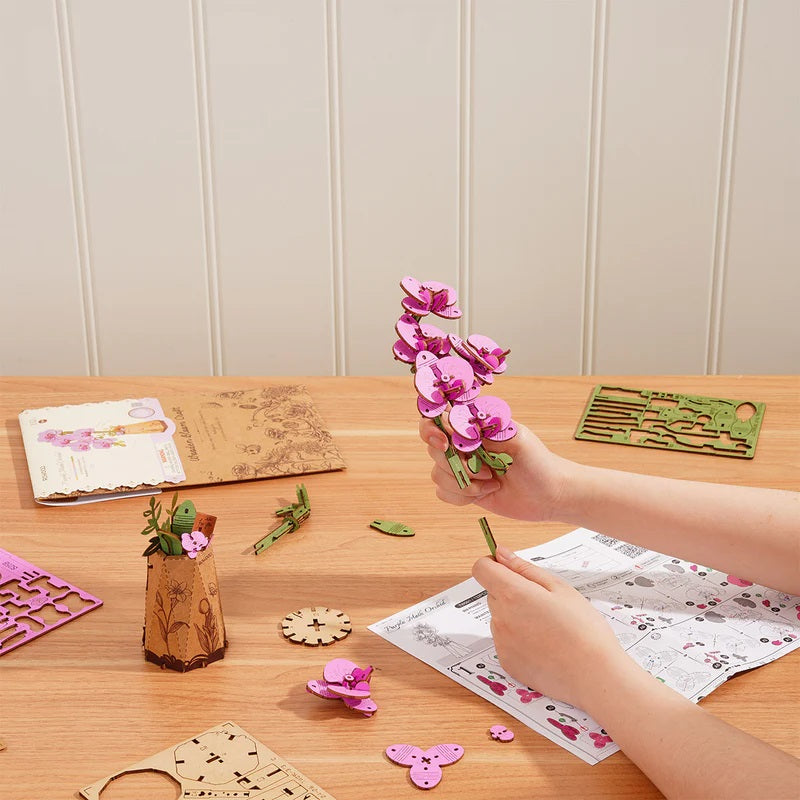 Purple Moth Orchid DIY Wooden Flower