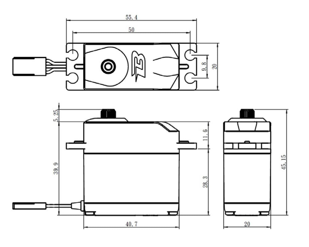 Budget Analog Servo, 0.16sec / 97oz-in (7kg-cm) @ 6V