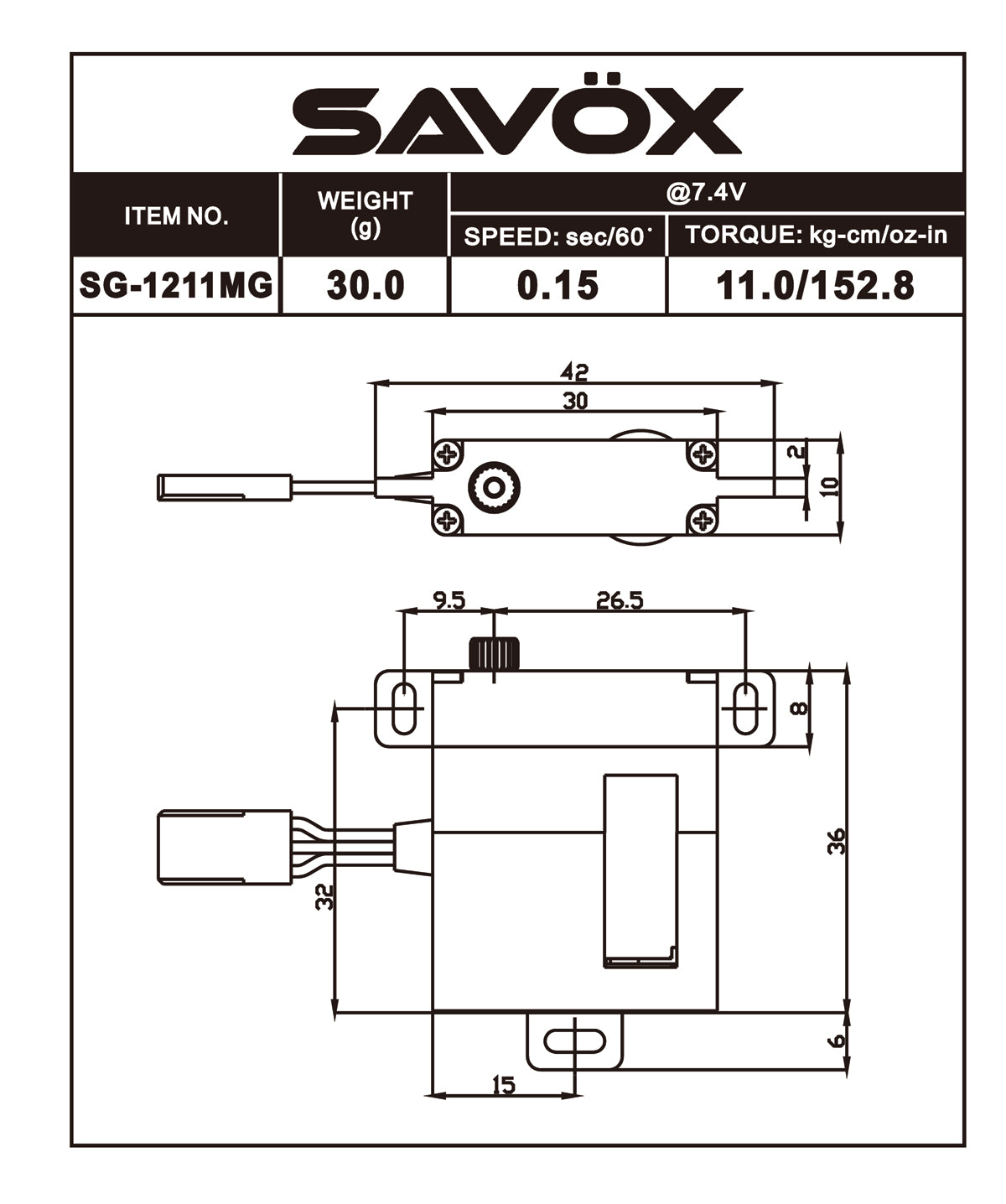 High Torque HV Metal Case Digital Glider Servo,.15/153.1