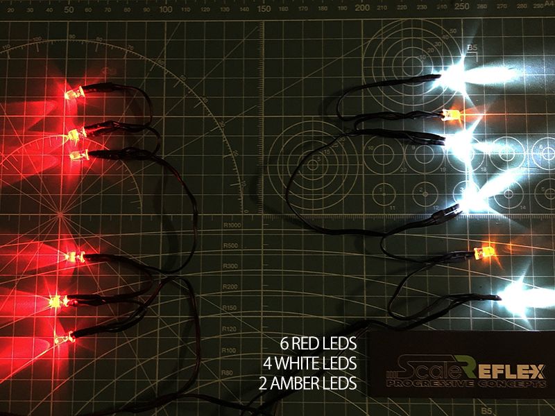 Lights White (12 LED) 6 Red, 4 White, 2 Amber