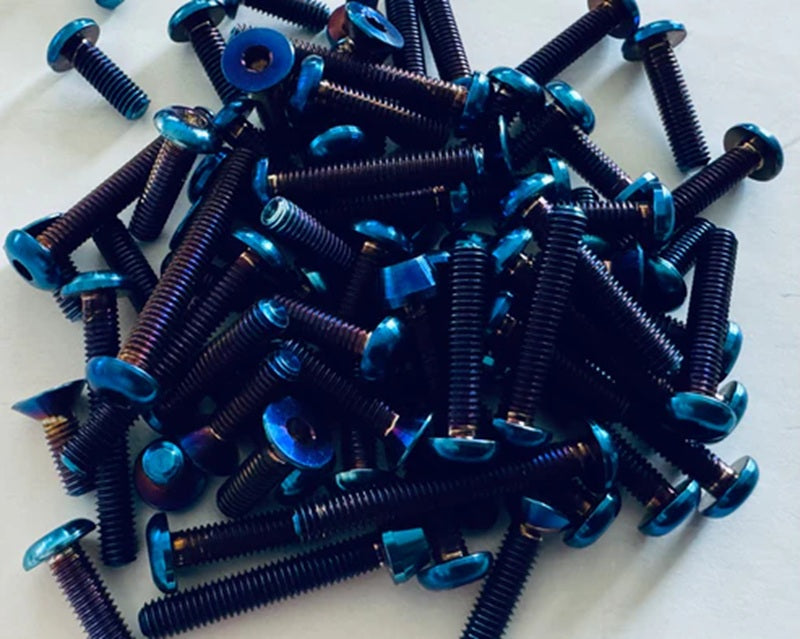 Team Associated B7 HyperLite Ti Upper Screw Kit (Blue)